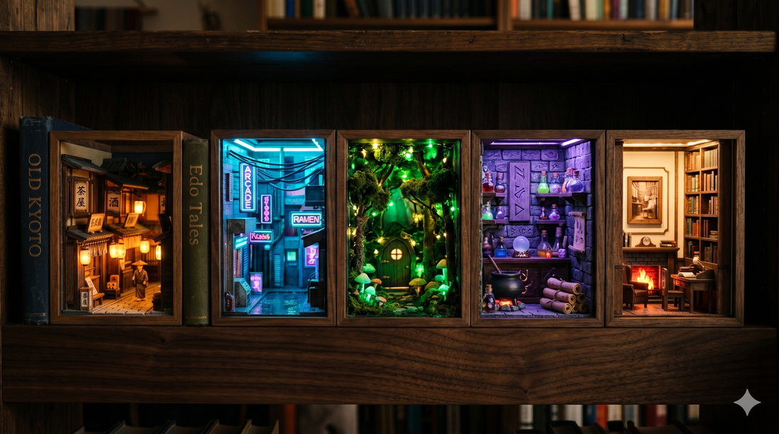 Book Nook Ideas — 15 Stunning Miniature Shelf Inserts to Transform Your Bookshelf