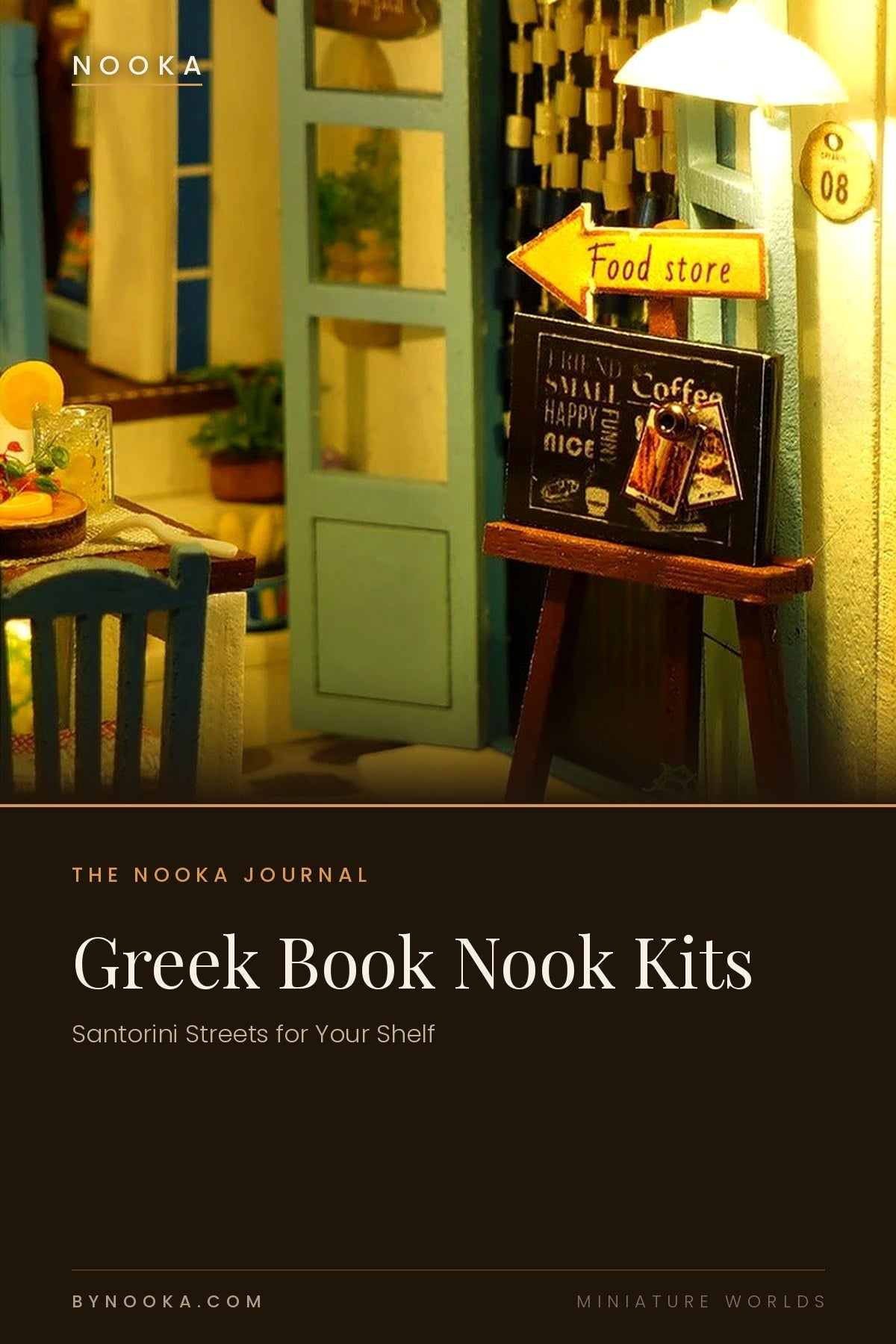 Greek Book Nook Kits: Santorini Streets for Your Shelf - NOOKA
