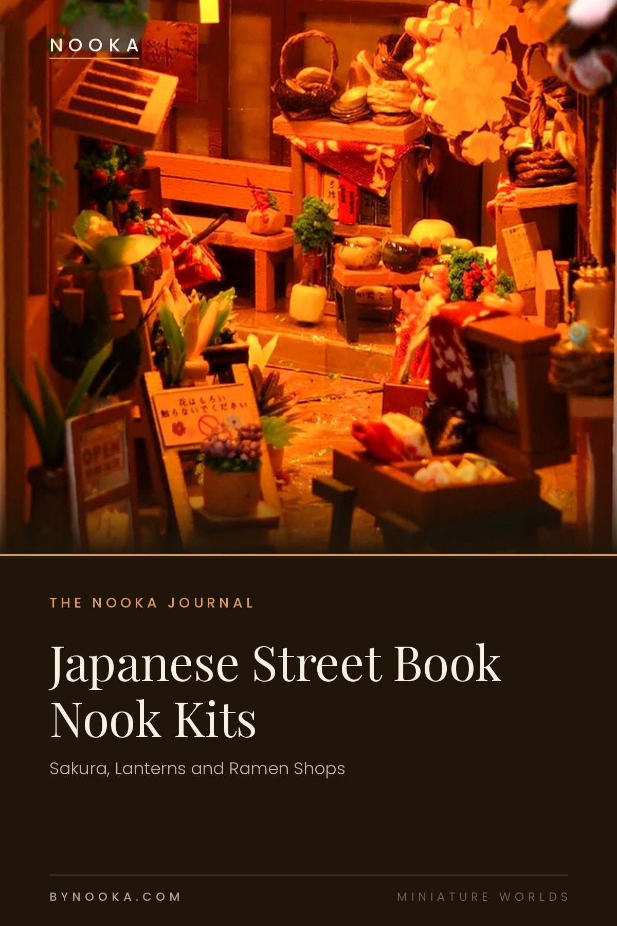 Japanese Street Book Nook Kits: Sakura, Lanterns and Ramen Shops - NOOKA
