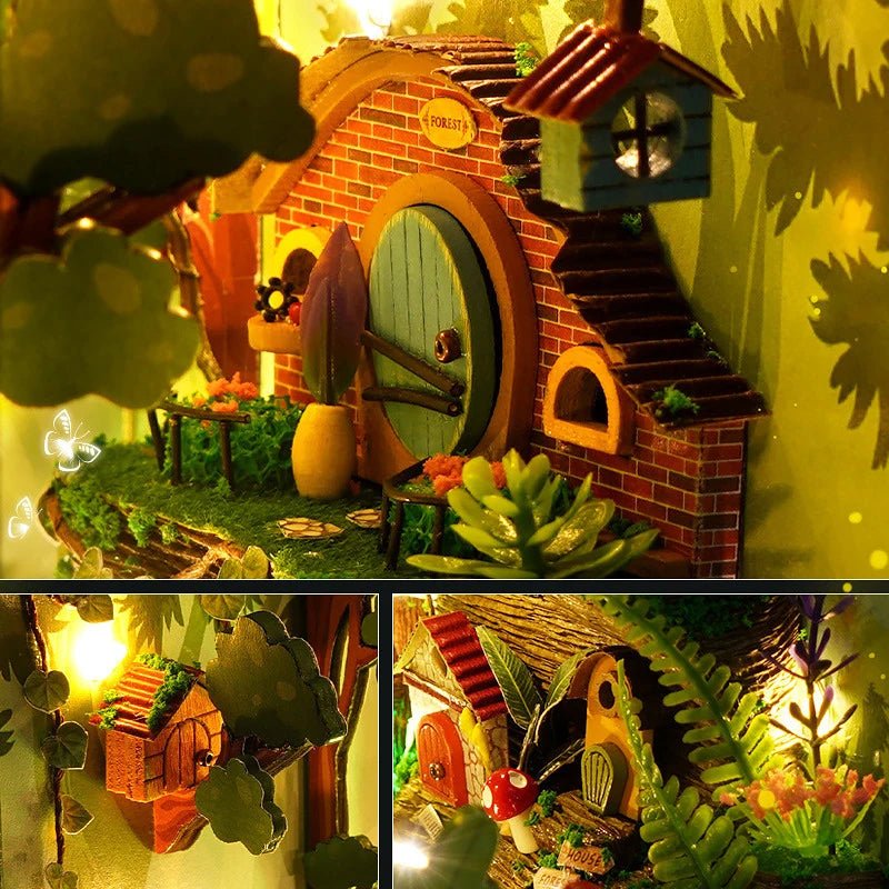 DIY enchanted forest miniature kit for adults – firefly LED string lights and signature glass dome