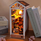 DIY Japanese miniature kit for adults – sakura street scene with kimono figure and LED lights